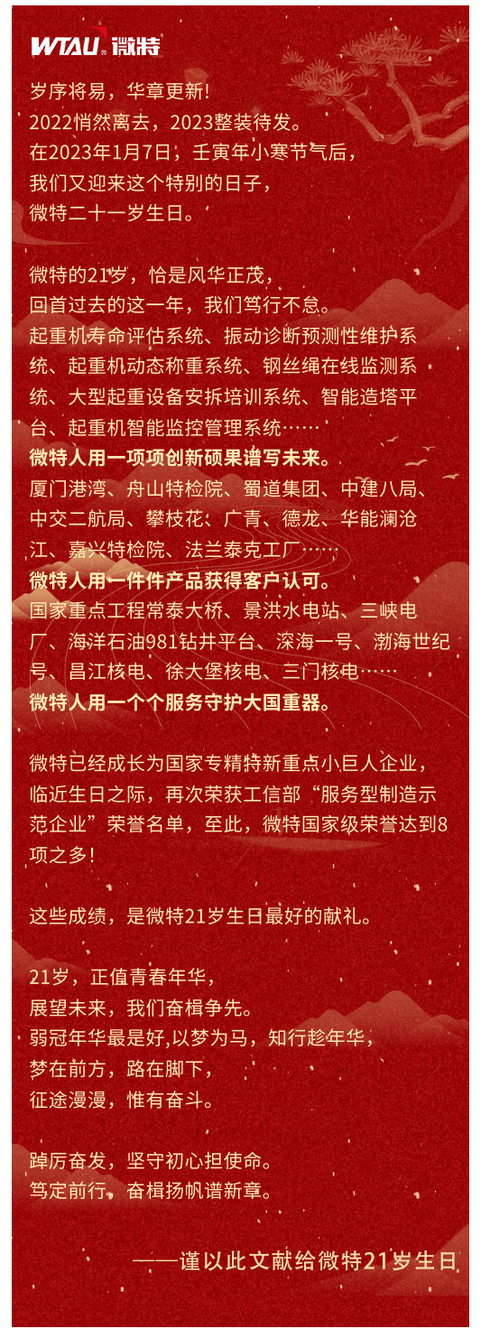 篤定前行 奮楫爭先！丨祝微特21歲生日快樂！